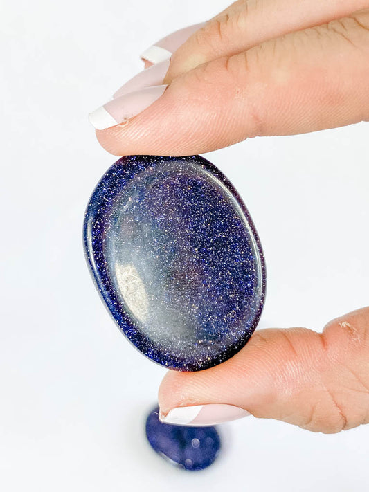 Blue Gold Stone Worry Stone