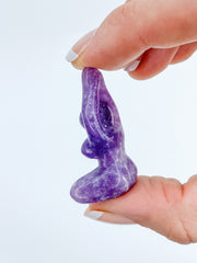 Lepidolite | Prayer Pose Feminine Yoga Carving