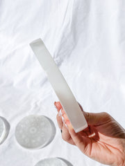 Selenite Astrology Plate Full Moon | Large