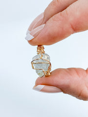 Aquamarine Gold Plated Ring Wire Wrapped