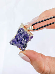 Amethyst Cluster Elegant Silver Plated Necklace