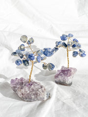 Wire Tree Sodalite on Amethyst Base