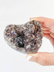Amethyst with Inclusions Cluster Heart 195g