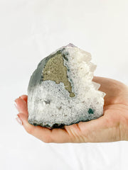 Amethyst Quartz and Calcite Cut Base Cluster 1.2kg