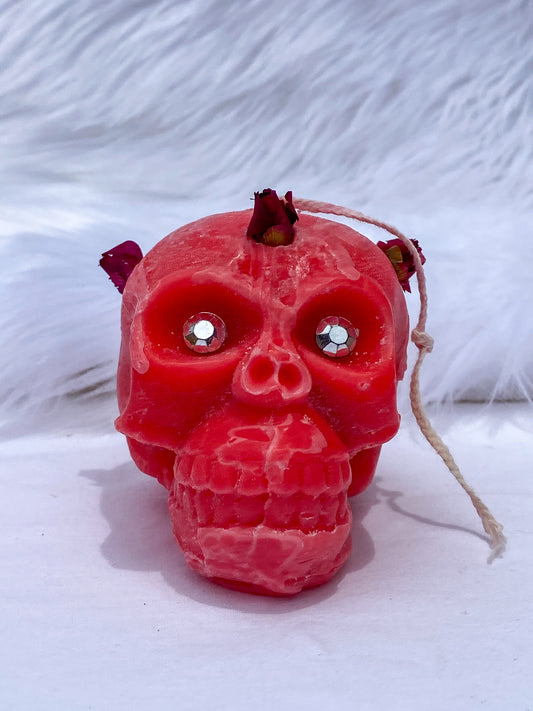 “Candles n Dreams” Sugar Plum Skull Candle Pink