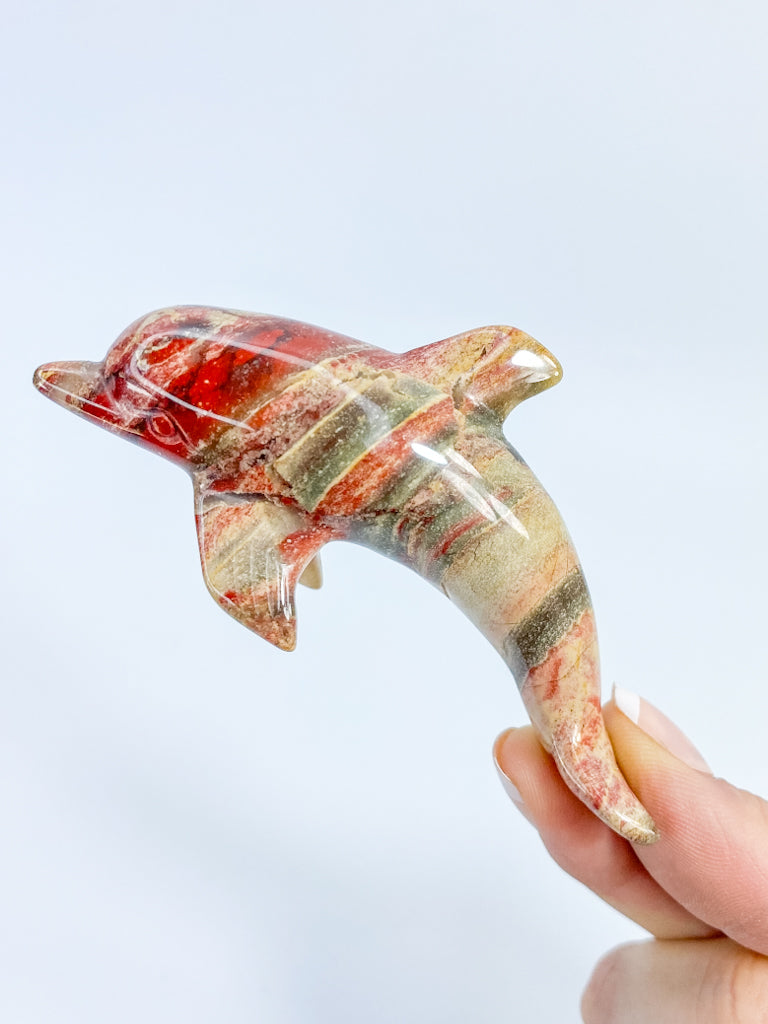 Jasper Dolphin Carving