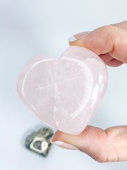 Manifest Love Heart Pack Duo: Rose Quartz + Pyrite | Medium