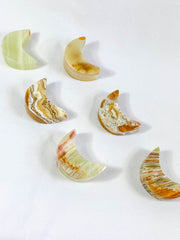 Green Onyx New Moon Carving