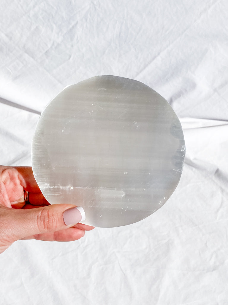 Selenite Enchanted Tree Plate | Full Moon