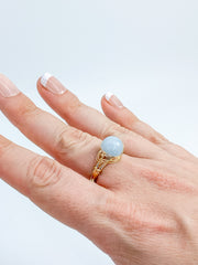 Angelite Gold Plated Ring Wire Wrapped