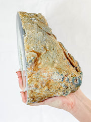 Agate and Died Quartz CutBase Geode 5.1kg