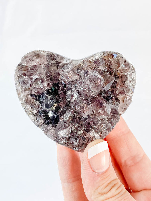 Amethyst with Inclusions Cluster Heart 195g