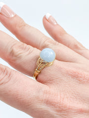 Angelite Gold Plated Ring Wire Wrapped