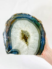 Agate and Died Quartz CutBase Geode 5.1kg