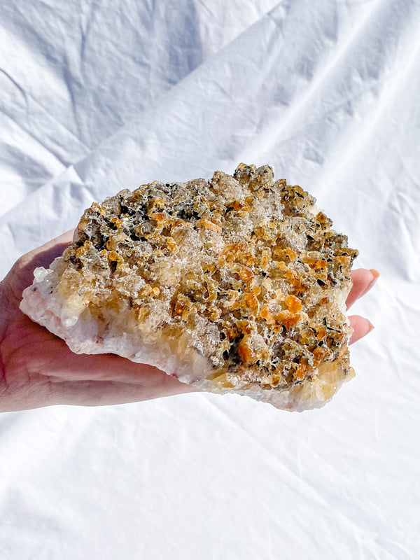 Frosted Citrine Cluster with Inclusions 1kg