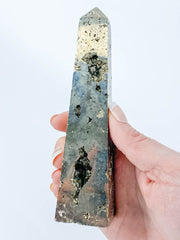 Pyrite with Cavities Obelisk 515g