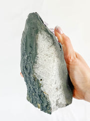Amethyst Quartz and Calcite Cut Base Cluster 1.2kg