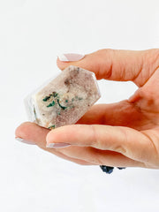 Pink Amethyst Polished Point with Inclusions 199g