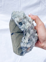 Chalcedony and Apophyllite CutBase Cluster 2.2kg