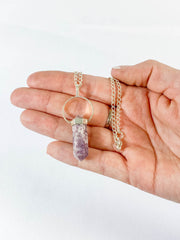 Lepidolite Double Terminated Pendant